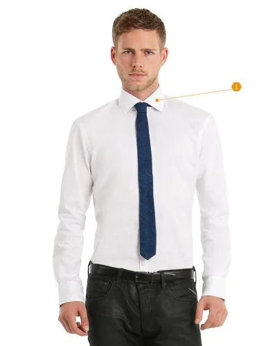 Black Tie Camicia Uomo Popeline Stretch Cotone Medium Fit