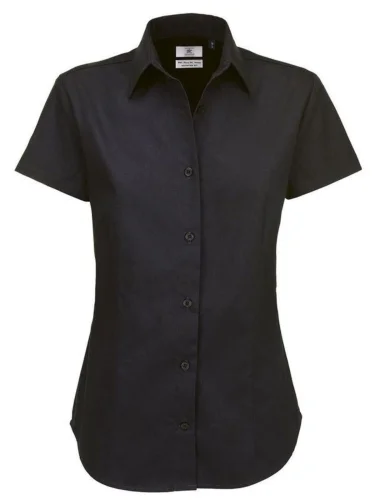 Camicia donna cotone twill slim fit, maniche corte, Bianca - Sol's