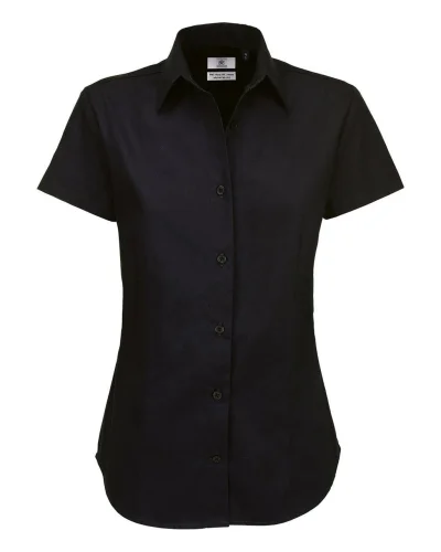 Camicia donna cotone twill slim fit, maniche corte, Bianca - Sol's