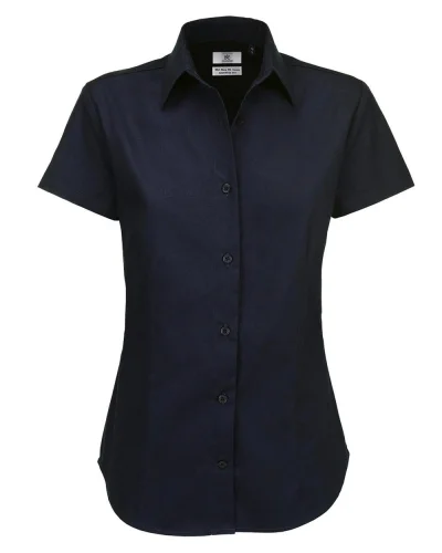 Camicia donna cotone twill slim fit, maniche corte, Bianca - Sol's