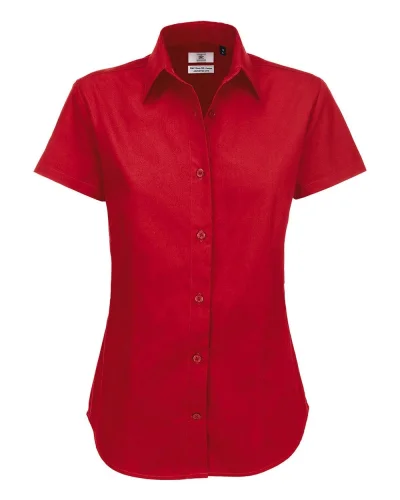 Camicia donna cotone twill slim fit, maniche corte, Bianca - Sol's