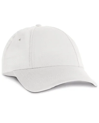 Cappellino poliestere 6 pannelli, visiera regolabile Bianco
