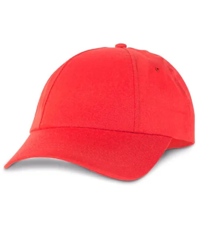 Cappellino poliestere 6 pannelli, visiera regolabile Rosso