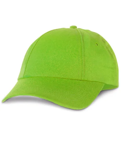 Cappellino poliestere 6 pannelli, visiera regolabile Verde Chiaro