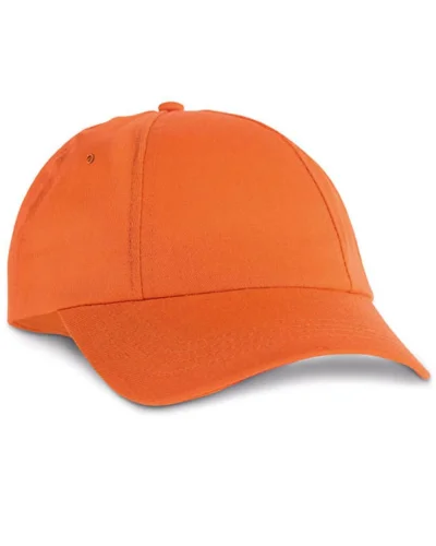 Cappellino poliestere 6 pannelli, visiera regolabile Arancione