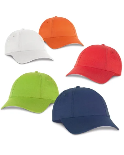 Cappellino poliestere 6 pannelli, visiera regolabile