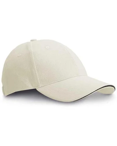 Cappellino sandwich cotone 6 pannelli, fibbia metallica Bianco