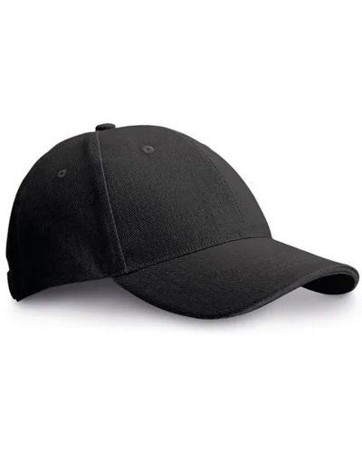 Cappellino sandwich cotone 6 pannelli, fibbia metallica Nero