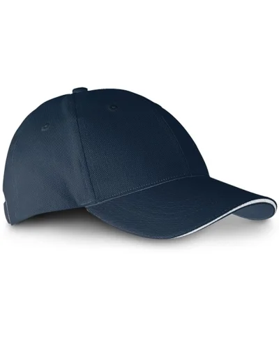 Cappellino sandwich cotone 6 pannelli, fibbia metallica Blu