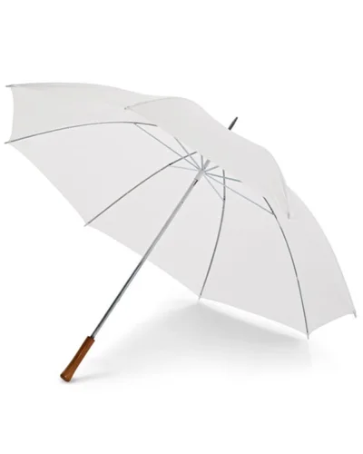Ombrello golf in poliestere 190T ø127 cm manico legno elegante Bianco