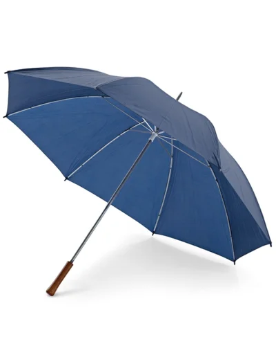 Ombrello golf in poliestere 190T ø127 cm manico legno elegante Blu