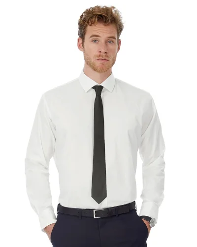 Black Tie Camicia Uomo Popeline Stretch Cotone Medium Fit