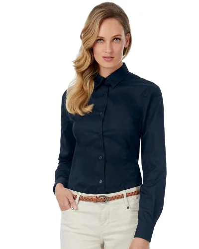 Camicia donna cotone, slim fit, polsino angolare