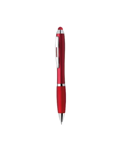 Penna a Sfera Flash Touch, Metallo, Grip in Gomma Bordeaux