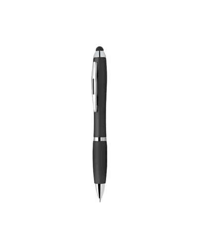 Penna a Sfera Flash Touch, Metallo, Grip in Gomma Nero