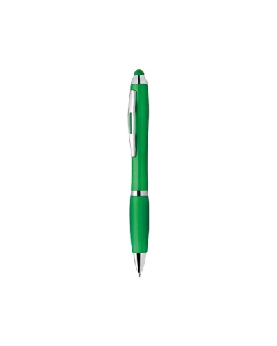 Penna a Sfera Flash Touch, Metallo, Grip in Gomma Verde