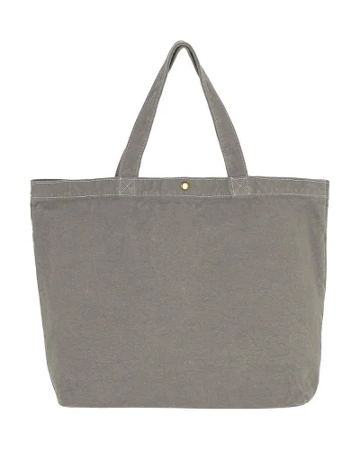 Shopper Canvas Cotone 450 g/m² 46x31x12 cm Manici Ottone Anticato Neutral Grey