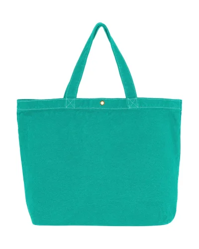 Shopper Canvas Cotone 450 g/m² 46x31x12 cm Manici Ottone Anticato Seafoam