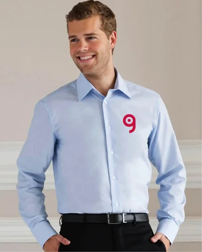 Camicia Oxford uomo Tailored Fit bianca, colletto rigido, Malfini
