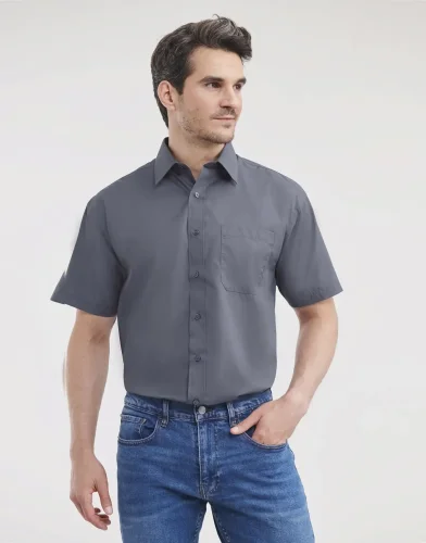 Camicia uomo  popeline, maniche corte, classic fit