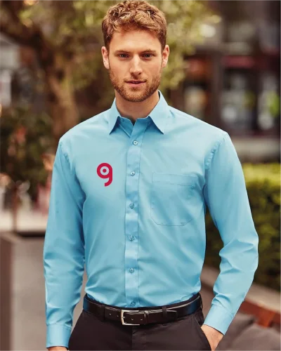 Camicia uomo Popeline, manica lunga, tasca petto