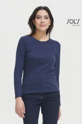Imperial T-shirt donna cotone 100% maniche lunghe, sfiancata