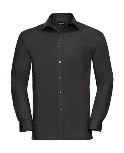 Camicia classica uomo cotone Popeline maniche lunghe