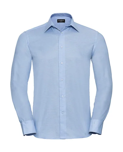 Camicia Oxford uomo Tailored Fit bianca, colletto rigido, Malfini