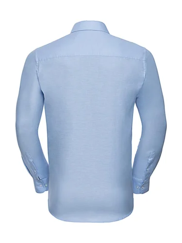 Camicia Oxford uomo Tailored Fit bianca, colletto rigido, Malfini