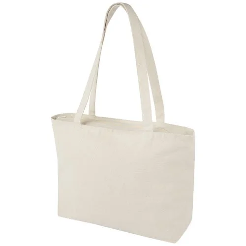Shopper Ningbo in cotone con zip, resistente 10kg - Manici lunghi