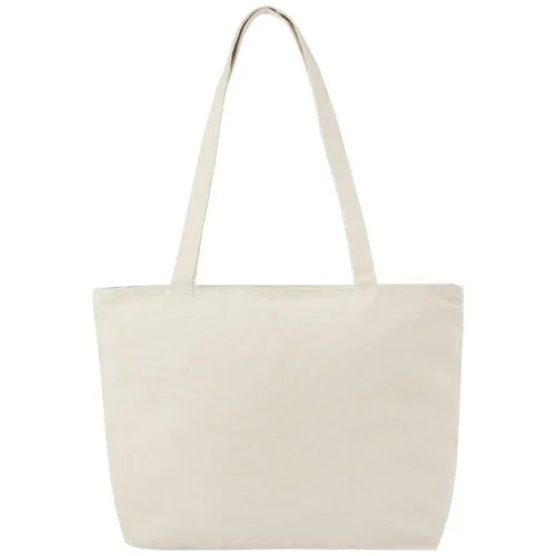 Shopper Ningbo in cotone con zip, resistente 10kg - Manici lunghi