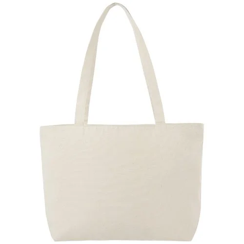 Shopper Ningbo in cotone con zip, resistente 10kg - Manici lunghi