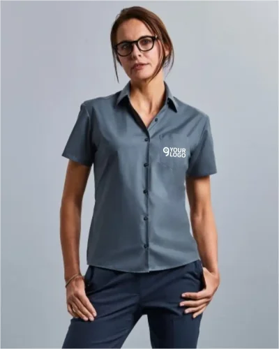 Camicia Donna Classic Fit Taschino Manica Corta