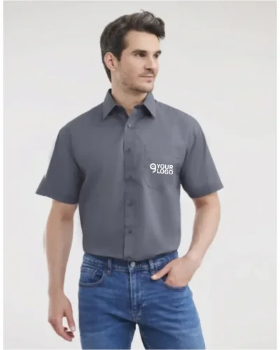 Camicia uomo  popeline, maniche corte, classic fit