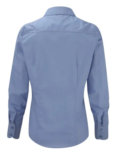 Camicia donna slim popeline, maniche lunghe eleganti