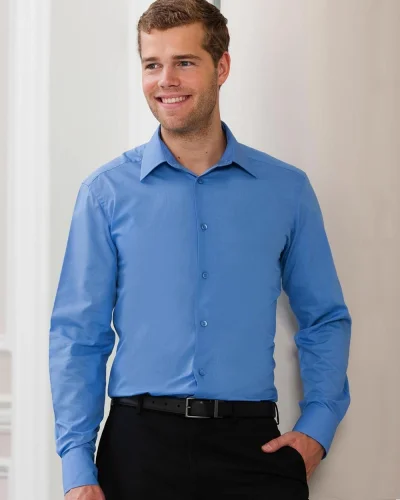 Camicia uomo slim popeline elegante manica lunga
