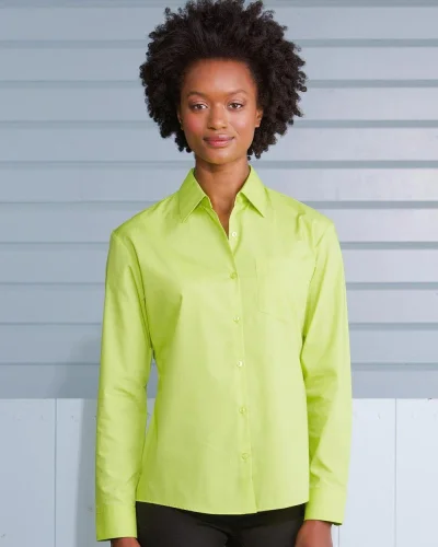 Camicia donna Popeline manica lunga taschino cotone