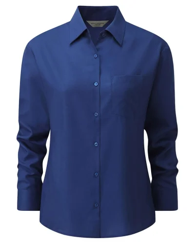 Camicia donna Popeline manica lunga taschino cotone