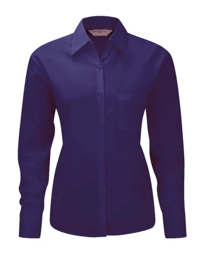 Camicia donna Popeline manica lunga taschino cotone