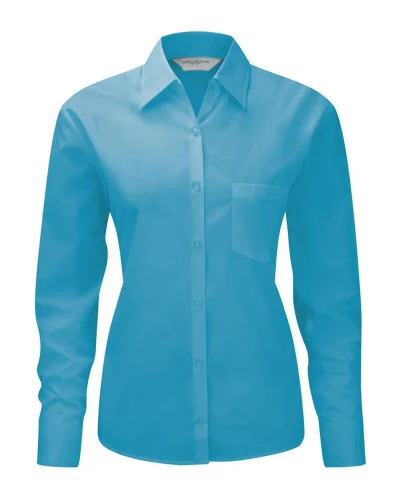 Camicia donna Popeline manica lunga taschino cotone