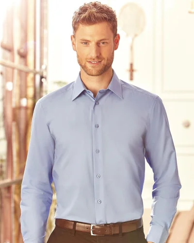 Camicia uomo slim popeline elegante manica lunga