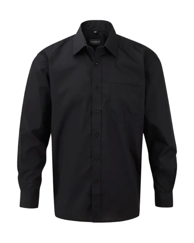 Camicia uomo Popeline, manica lunga, tasca petto