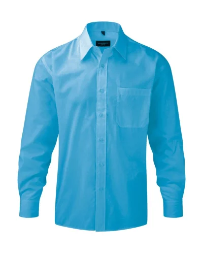 Camicia uomo Popeline, manica lunga, tasca petto
