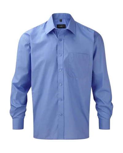 Camicia uomo Popeline, manica lunga, tasca petto