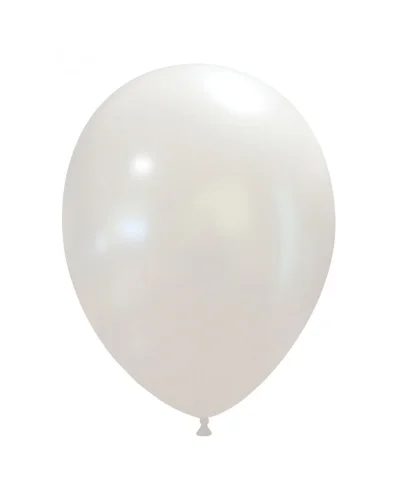 Palloncini HappyBall 27 cm metallizzati biodegradabili in lattice Bianco Metallizzato