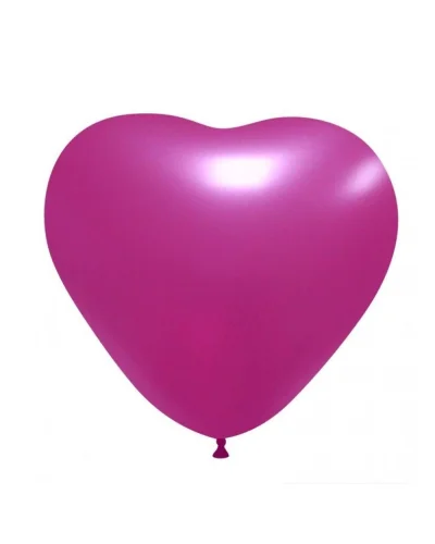 Palloncini Cuore Metallizzati 13.5 cm in Lattice Pastello BalloonUp Fuchsia Metallizzato