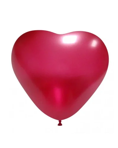 Palloncini Cuore Metallizzati 13.5 cm in Lattice Pastello BalloonUp Bordeaux Metallizzato