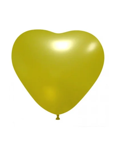 Palloncini Cuore Metallizzati 13.5 cm in Lattice Pastello BalloonUp Giallo Metallizzato