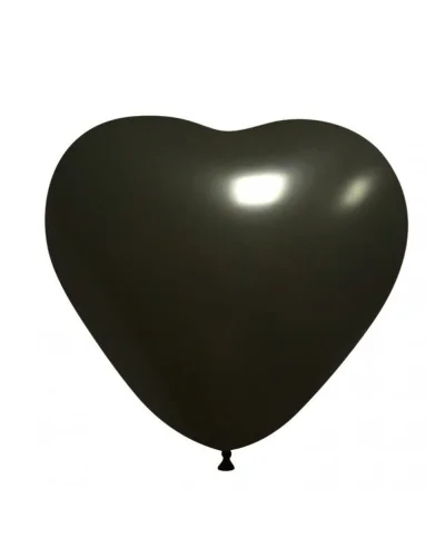 Palloncini Cuore Metallizzati 13.5 cm in Lattice Pastello BalloonUp Nero Metallizzato