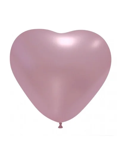 Palloncini Cuore Metallizzati 13.5 cm in Lattice Pastello BalloonUp Rosa Chiaro Metallizzato